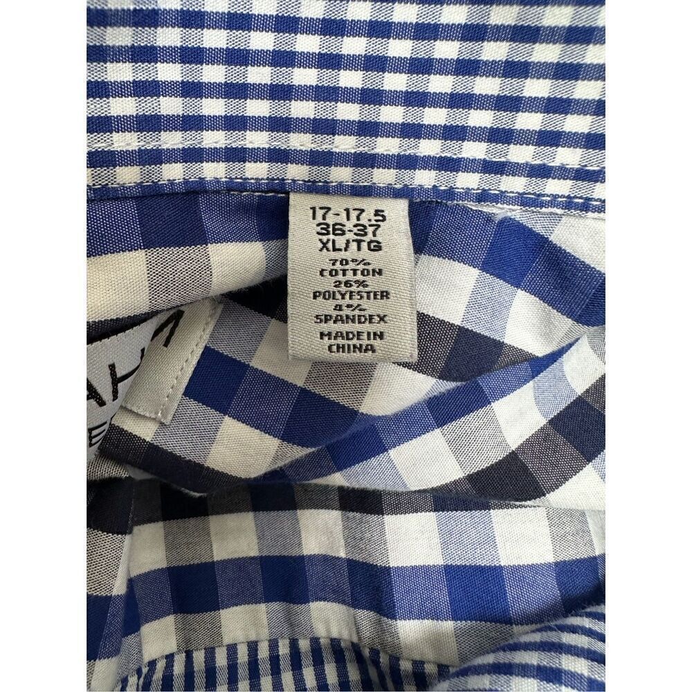 Nick Graham men’s stretch modern fit blue flip cuff shirt size XL TG #29-1298 - Picture 4 of 6